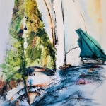 Sailing-12x-24-Watercolor-collage-on-Canvas-Framed-450.00