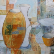 acrylic modern semi-abstract geometric vase