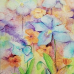Blue poppies Mixed Media
