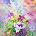 POPPY AND CLEMATIS Mixed Media